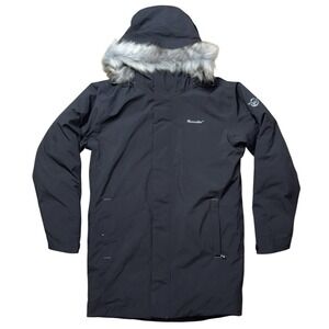 New! MOOSEJAW Mountainring Hooded Down Parka Jacket Men's Size S Black Insulated